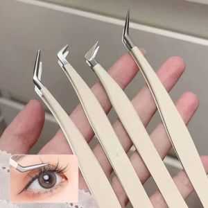 Stainless Steel Eyelash Tweezers Multifunctional Tweezers Grafting False Eyelash Aids Beauty Tools