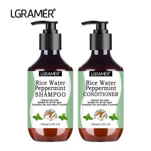 EELHOE | Rice Water Mint Washing Care Set Clean Moisturize Scalp Protect The Hair Roots and Supplement Nutrition Shampoo Conditioner