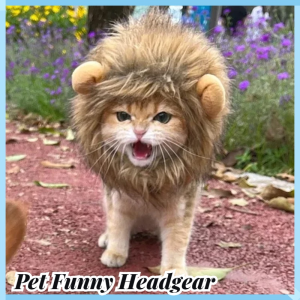 Pet Lion Mane Wig Hat Pet Funny Headgear Cat Dog Halloween Party Cosplay Festival Costume Party Supplies