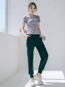 ชุดโยคะสำหรับผู้หญิง ชุดออกกำลังกายฤดูร้อน ชุดวิ่ง ฟิตเนส แห้งเร็ว พร้อมแผ่นเสริมหน้าอก ชุดกีฬาผ้าไนลอน ชุดโยคะ