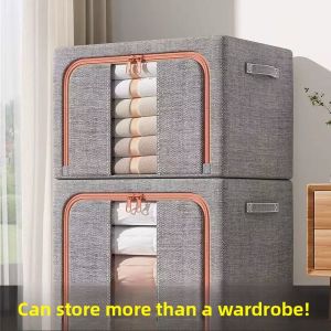 MONLEYTA | Large Capacity Foldable Clothes Storage Box Household Wardrobe Blanket Basket Bag Dormitory Closet Organizer Plastic Container