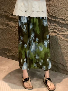 MEITESIJIAONU | Retro Tie-Dye Printed A-Line Skirt