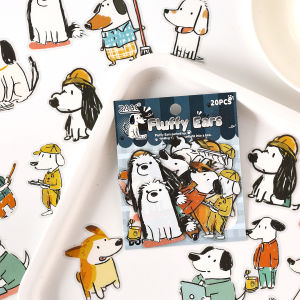 20pcs Fun Animal City Series Kawaii Cartoon PET Stickers Creative Collage DIY Diary Scrapbook Material Stationery Stickers