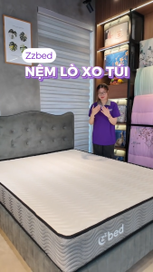 Nệm Lò Xo Túi Độc Lập 2 Viền Zzbed BH 10 Năm Đệm Lò Xo Cao Cấp Chuẩn Khách Sạn Hạn Chế Chuyển Động