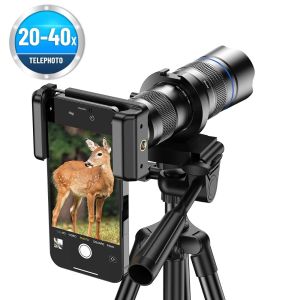 apexel | APEXEL HD Metal 20-40x Zoom Telescope Telephoto Lens Phone Camera Lens With Extendable Tripod for Samsung iPhone All Smartphones