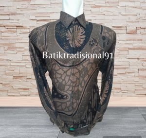 Batik Pria Lengan Panjang Dobby Cap Lasem