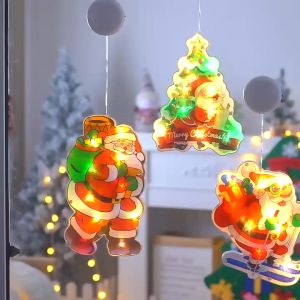 Đèn LED họa tiết Giáng Sinh Nhấp Nháy có đầu hít Treo Cửa Sổ Trang Trí Tiệc Giáng Sinh Noen