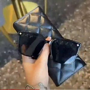 DOYM New Square Large Frame Sunglasses for Women Original Anti-ultraviolet Fashion Plastic Metal Driving Frame Aesthetic Shades for Women Sun Protection