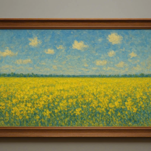 Tranh Nghệ thuật "Cánh Đồng Hoa Cải Và Bầu Trời" VIETSMART ART - Acrylic trên toan vải 60 x 90cm