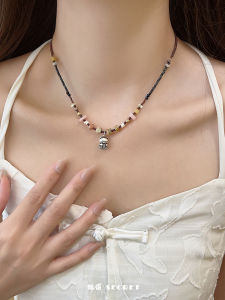 Original Design Chinese Ethnic Style Cat Lucky Charm Necklace Pearl Pendant Collarbone Chain Versatile Fashion Jewelry Accessory