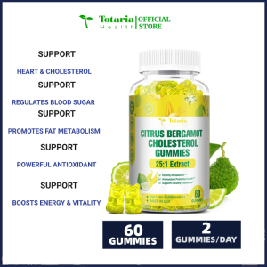 Totaria Sugar Free Citrus Bergamot Gummies for Healthy Cholesterol - All Natural Supplements 25:1 Extract from Italian Bergamot Supplement for High Cholesterol Support Healthy Anti-Aging