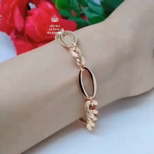 Gelang Jurai Simpel Silver Perhiasan Aksesoris Lapis Emas Terlaris Tidak Mudah Luntur G17-11C