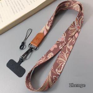ZHENGEGE | Vintage Ethnic Painted Totem Stylish Comfortable Long Necklace Phone Strap