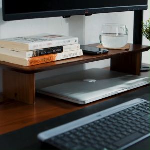 Everdesk Shelf - Desk Shelf | Desktop Organizer | Tabletop Storage | Display Shelf | Monitor Stand | Natural Wood