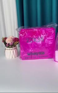 100Pcs Pink Disposable Plastic Bags Supermarket Shopping Packing Bag Takeaway Kitchen Clean Garbage Storage Bag Vest Storage Bag