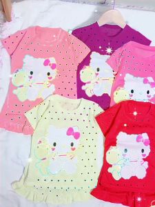 FASHION Kid BABY GIRL Cartoon CUTE Cotton Shirt Pants Set 6M-5Y