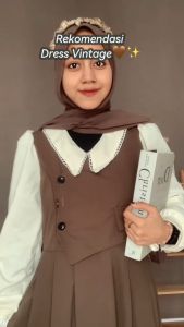 LEONNA - LIZZY MIDI DRESS POLYESTER KASUAL KANTOR WANITA KOREAN STYLE