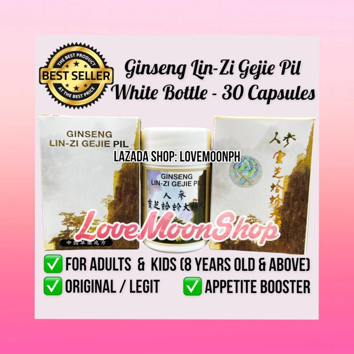 Original Ginseng Lin-zi Gejie Pil (Linzi New White Bottle Packaging)