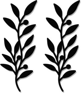 CIFbuy | 2pcs Metal Iron Art Wall Decoration – Vine Olive Branch Leaf Design. Farmhouse Signs for Stylish Living Room Decor.