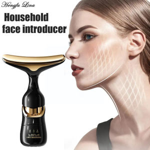 Hengfa Lina 3 In 1 Face Massager Neck Facial Eye Massage Introducer Rejuvenation Microcurrent Device Dropshipping AntiAging Beauty Tool F6S5