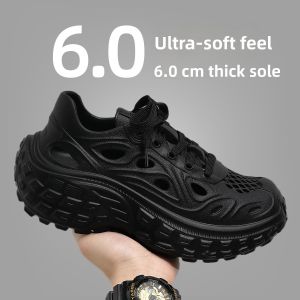 Mens Summer Breathable Hollow out Sandals Fishing Driving Beach Slippers Anti-Slip Deodorant Thick Bottom EVA Slip-On Shoes