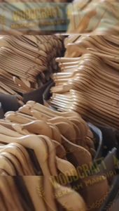 12 PCS HANGER KAYU UKURAN ANAK WARNA NATURAL GANTUNGAN BAJU