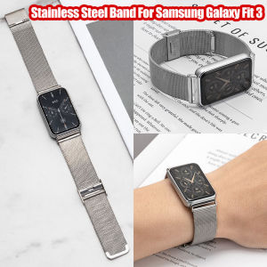 Milanese Strap For Samsung Galaxy Fit 3 Black Silver Gold Stainless Steel Wristband For Samsung Galaxy Fit 3 Bracelet Band