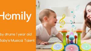 Drum Set for Toddlers 1-3 Kids Drum Set Musical Instruments Toys for 1 2 3 Year Old Boy Birthday Gifts Electric Drum Kit for Babies Boy Girl 6 12 18 Month