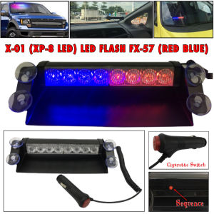 CPA 12V 8 LED 8W Emergency Strobe Light 3 Flash Mode Car Truck Dashboard Warning Lights FX-57 R/B (7526)