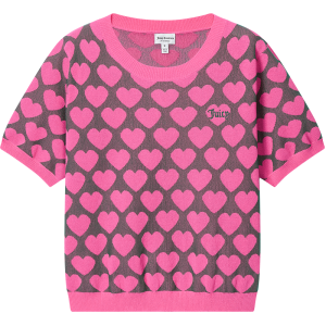 Juicy Couture | Color Block Love Knitwear Embroidered Slim Short Sleeve Top