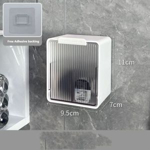 Wall Mounted Qtip Holder Canisters for Cotton Swab Floss Qtip dispenser Qtip Jars with lid Cotton Ball Organizers Storage Box