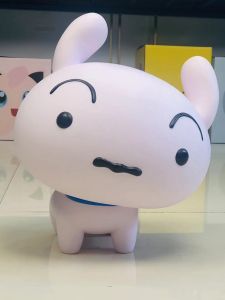 Large Size 1:1 Anime Figure Crayon Shinchan Collectible Toy Blind Box Birthday Gift Cartoon Model Doll White Color Painted PVC