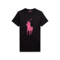 Polo Ralph Lauren Women Pink Pony Cotton Crewneck Tee. 