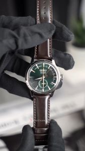 Jam Tangan Pria Seiko Presage Cocktail Time SSA459J1 Midnight Mockingbird Green Dial Dark Brown Leather Band