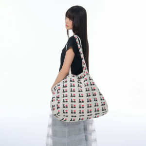 JNXS | Heart Letter Full Print Large Capacity Tote Bag