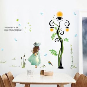 [HCM]Decal trang trí tường - Bé Gái và cây điện thần kỳ
