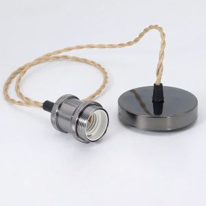 E27 Pendant Light Kit Industrial Vintage Hang Lamp Stand Retro Ceiling Socket with Cord for Edison Bulb Bar Cafe Home Decor