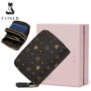 FOXER Women Wallet PVC Artificial Leather Small Purse Embossing Female Short Wallet Ladies Card Holder Fashion Coin Bag