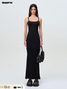 SMFK | Embracing Fitted Holiday Black Adjustable Strap Dress