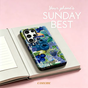 Potdemiel | Blue Collage Art For Samsung Galaxy S26 S25 S24 A56 A36 Phone Case Double-Layer Protection Cover for Women Girl CaseChic