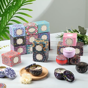 Scented candle smokeless home fragrance southeast asian tin can dried flower handmade soy wax wedding christmas gifts