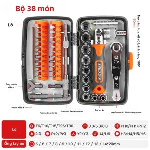 HUHAO | Bộ Tuốc Nơ Vít Đa Năng HUHAO 38 Trong 1 Đầu Từ Tính Bộ Dụng Cụ Sửa Chữa Nhà Cửa & Ô Tô Thép Chrome-Vanadium Tay Cầm Chống Trơn Trượt