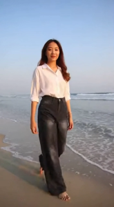 Jeans 8863 BAGGY LOOSE JEANS HIGHWAIST cutbray celana wanita