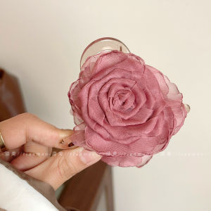 Elegant Large Size French Shark Jaw Clip Vintage Rose New 2025 High End Hair Clip for Women Back of Head Fashion Accessory