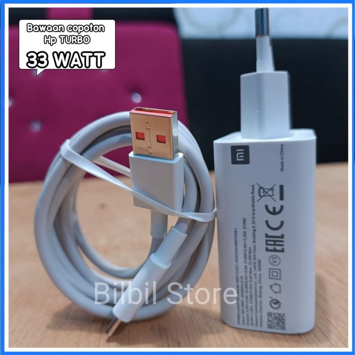 Charger xiaomi Redmi (33 watt) Type C turbo original 100% bawaan