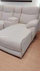 (FREE Shipping+Installation) KBS Ayshea L Shaped Sofa 8ft Recliner L Shape / Cup holder / Full Fabric sofa / Beige / Storage Cup Holder / L243cm x D165cm x H101cm
