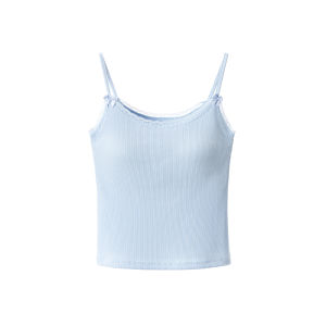 MiiOW | Áo ba lỗ ren viền một mảnh dành cho nữ Áo ngực có đệm Áo ba lỗ cổ tròn thường ngày mùa hè 2025 Áo ba lỗ một mảnh