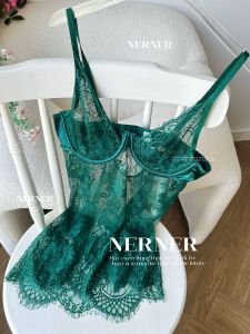 ชุดชั้นในลูกไม้เซ็กซี่พร้อมสายรัดคอวีเอวสูงสำหรับผู้หญิงในช่วงฤดูร้อน เสื้อชั้นในลูกไม้เนื้อนุ่มสวมใส่สบาย