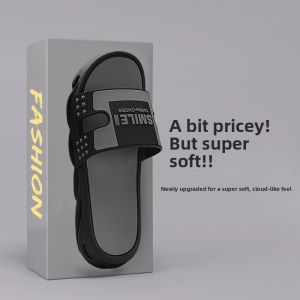 Mens Summer Outdoor Wear Anti-Slip Wear-Resistant Slippers Home Bathroom Trendy Brand Mens Sandals Comfortable Slip-On Shoes