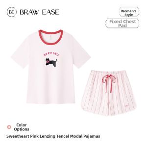 BE | Cool Comfort Short Sleeve & Shorts Sleepwear Set With Pads